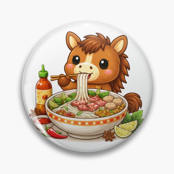 Item preview, Tet Horse Enjoying Phở – Cute Vietnamese Food Zodiac designed and sold by PunchDrop.