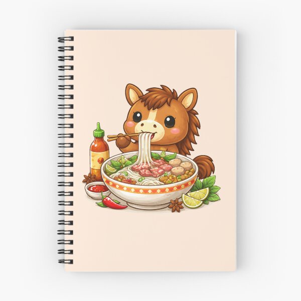 Item preview, Tet Horse Enjoying Phở – Cute Vietnamese Food Zodiac designed and sold by PunchDrop.