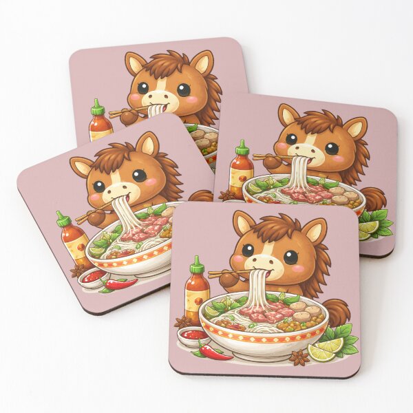 Item preview, Tet Horse Enjoying Phở – Cute Vietnamese Food Zodiac designed and sold by PunchDrop.
