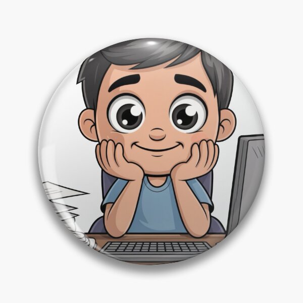 Item preview, Productive Overthinking – Cute Cartoon Character at Work Desk designed and sold by Dospart.