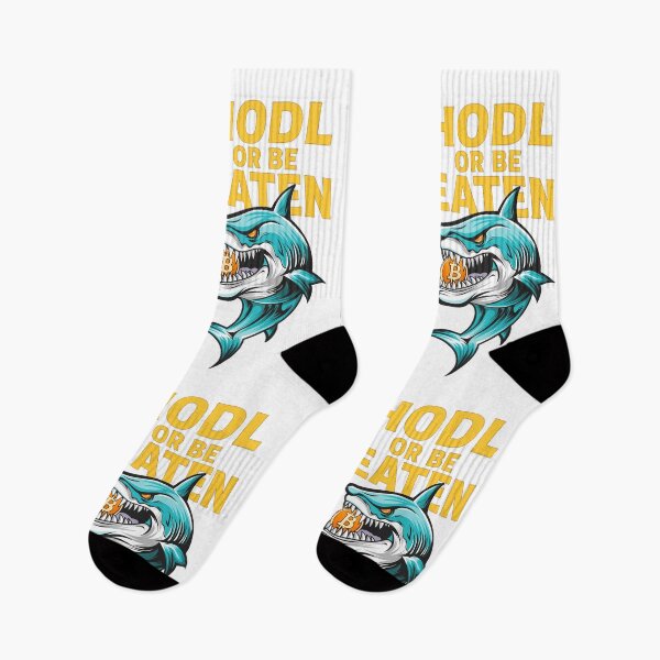 Item preview, HODL or Be Eaten – Savage Crypto Shark Design designed and sold by BitCrop.