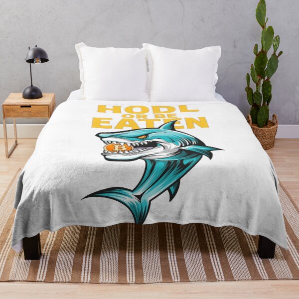 Item preview, HODL or Be Eaten – Savage Crypto Shark Design designed and sold by BitCrop.