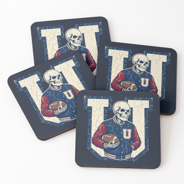Item preview, Vintage Varsity Skeleton Football Player - Retro Distressed Jock Skull designed and sold by MarCinu Art.