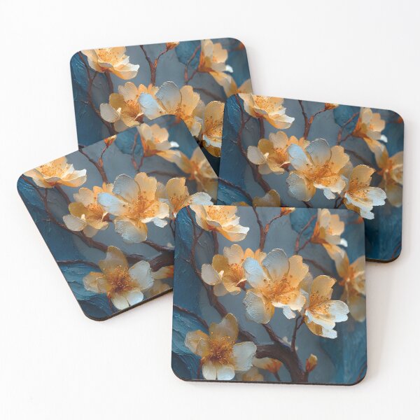 Item preview, Abstract Golden Sakura Details, Blue and Gold Luxury Art designed and sold by daila70.