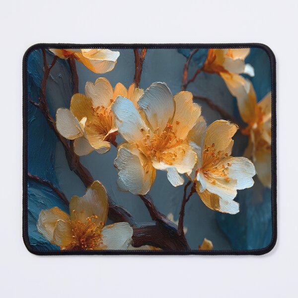 Item preview, Abstract Golden Sakura Details, Blue and Gold Luxury Art designed and sold by daila70.