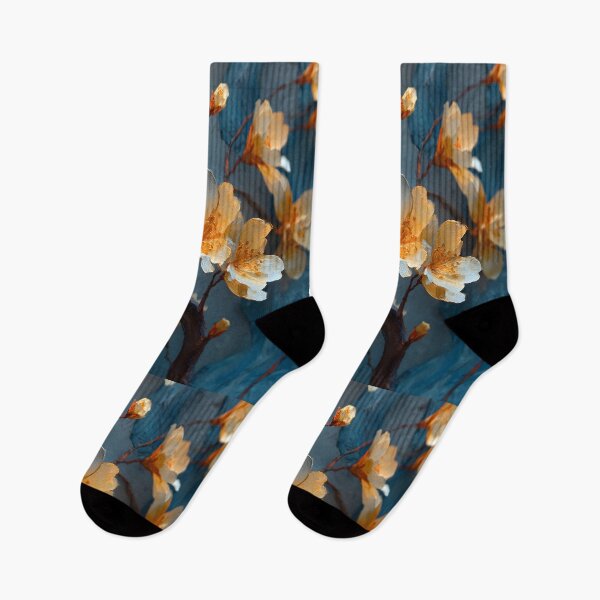 Item preview, Abstract Golden Sakura Details, Blue and Gold Luxury Art designed and sold by daila70.
