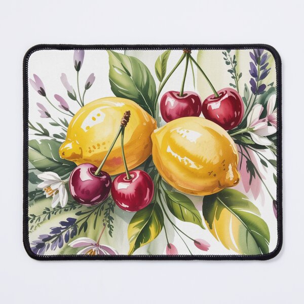 Item preview, Bouquet of lemon and cherry,watercolor. designed and sold by elegantpaterns.