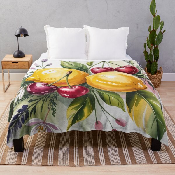 Item preview, Bouquet of lemon and cherry,watercolor. designed and sold by elegantpaterns.