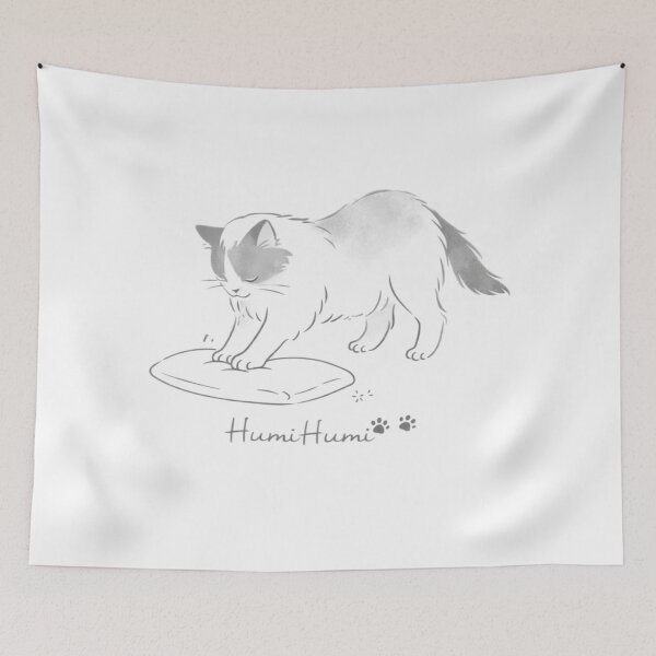Item preview, Humihumi Ragdoll Cat – Minimal Line Art Kneading Cat Illustration designed and sold by Monchatra.