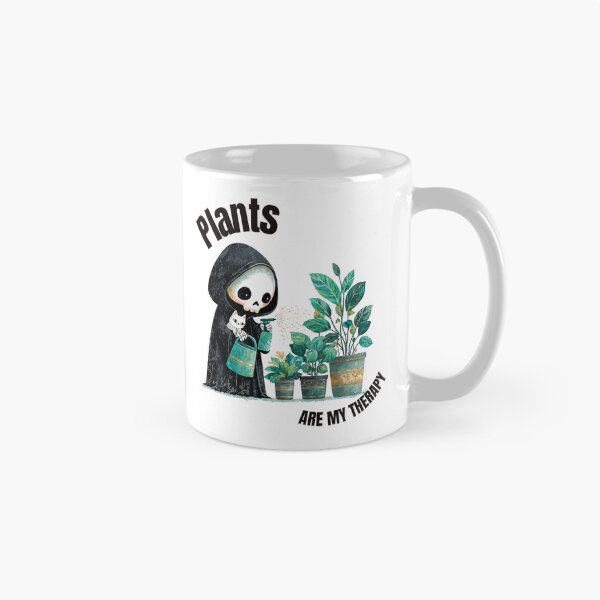 Item preview, Plants Are My Therapy Cute Skeleton Cat Plant Mom Art designed and sold by Anastasiia Yurevych.