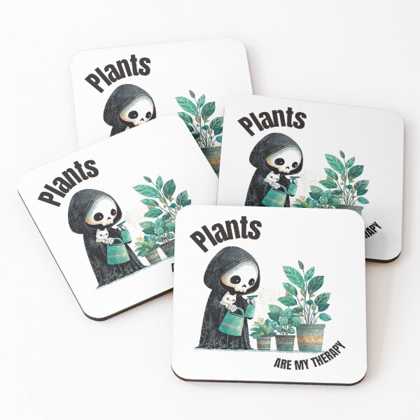 Item preview, Plants Are My Therapy Cute Skeleton Cat Plant Mom Art designed and sold by Anastasiia Yurevych.