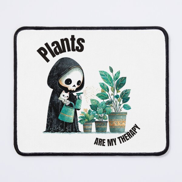 Item preview, Plants Are My Therapy Cute Skeleton Cat Plant Mom Art designed and sold by Anastasiia Yurevych.