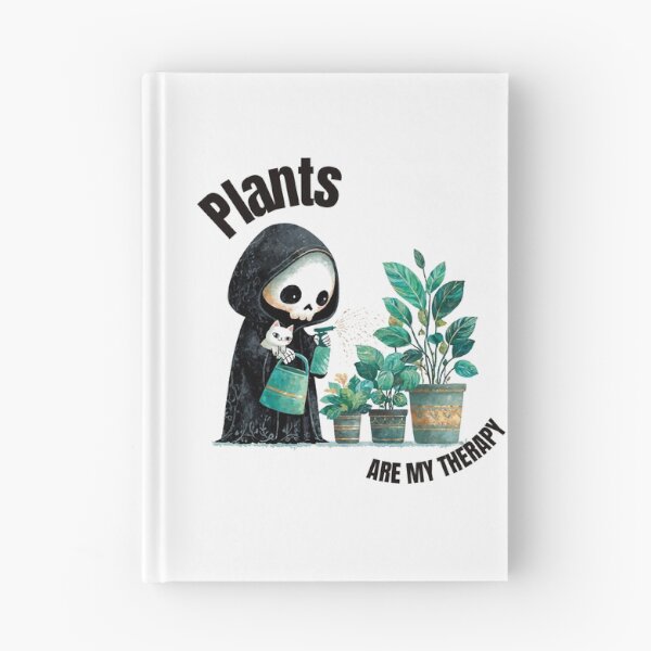 Item preview, Plants Are My Therapy Cute Skeleton Cat Plant Mom Art designed and sold by Anastasiia Yurevych.