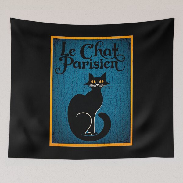 Aperçu de l'œuvre Le Chat Parisien — Art vintage du chat noir français créée et vendue par FrancophileFun.