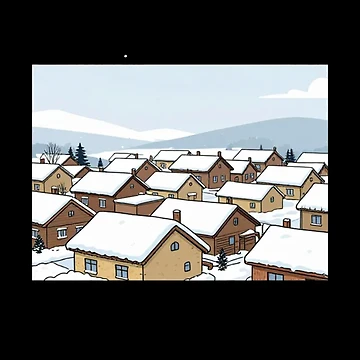 Artwork thumbnail, Snow-Covered Rooftops by Aetheriswork