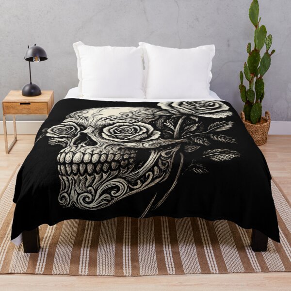 Item preview, Rose-Eyed Skull – Ornate Gothic Floral designed and sold by Mouraludia.