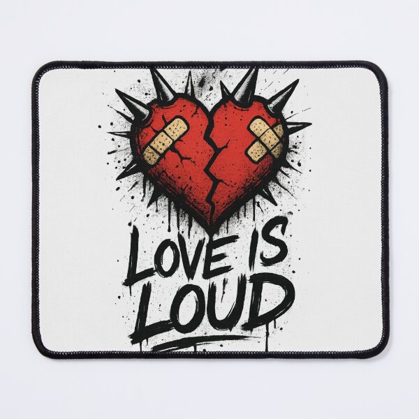 Item preview, Love Is Loud – Cracked Punk Heart Graffiti Design designed and sold by JonelCrafts.
