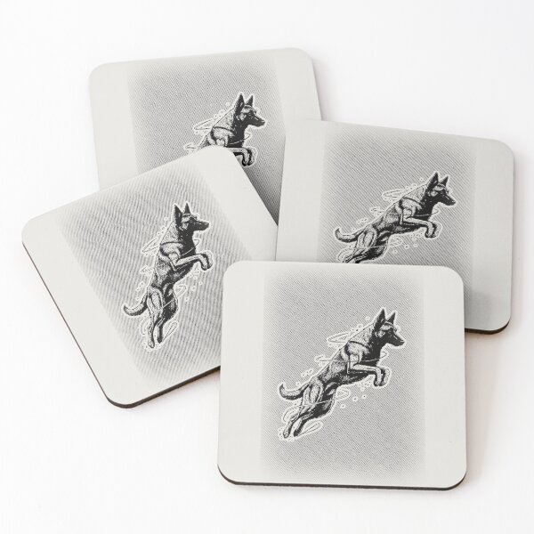 Item preview, Belgian Malinois Jumping Vintage Portrait designed and sold by RPrintPulse.