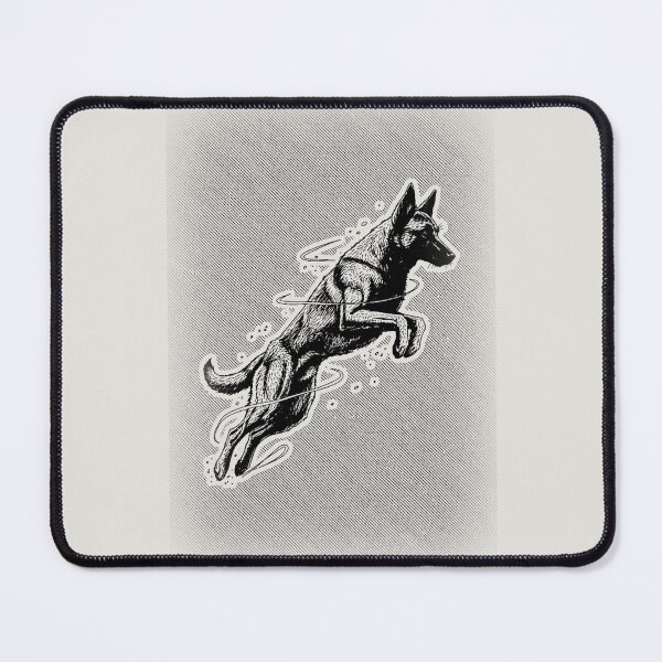 Item preview, Belgian Malinois Jumping Vintage Portrait designed and sold by RPrintPulse.