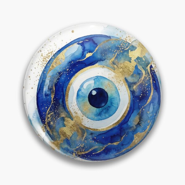 Item preview, Modern Artistic Watercolor Evil Eye Protection Amulet designed and sold by PixelPasha.
