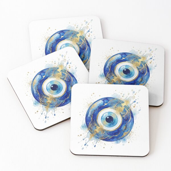Item preview, Modern Artistic Watercolor Evil Eye Protection Amulet designed and sold by PixelPasha.