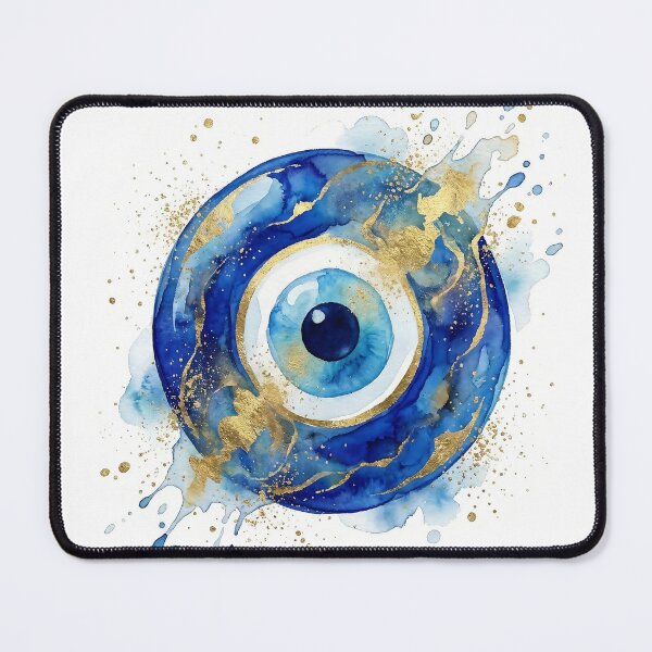 Item preview, Modern Artistic Watercolor Evil Eye Protection Amulet designed and sold by PixelPasha.