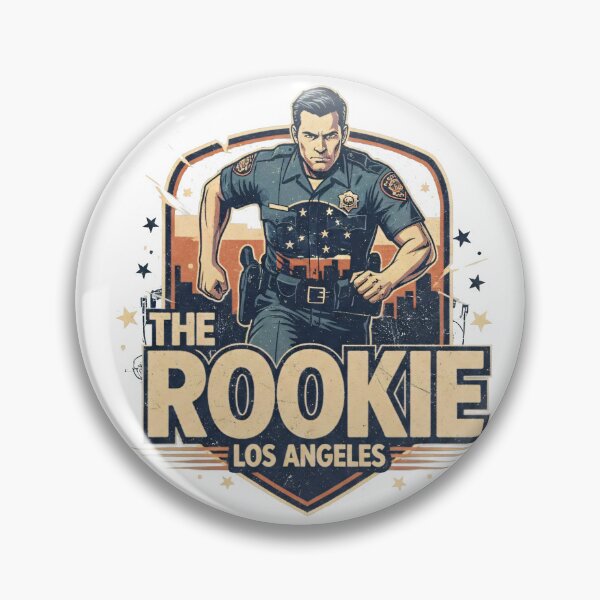 Item preview, The Rookie Los Angeles Retro Action Badge Art designed and sold by Fidgetytame.