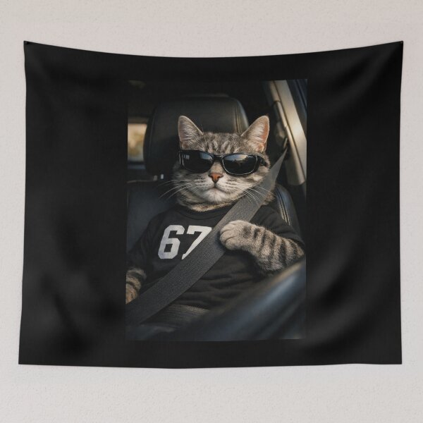 Item preview, Funny Six Seven 6 7 Meme 67 Cat Wearing Sunglasses Gen Alpha designed and sold by IdealDo.