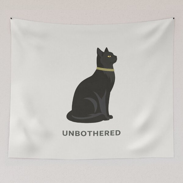 Item preview, Unbothered Black Cat Minimal Illustration designed and sold by Ombrya.