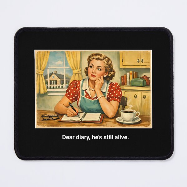 Item preview, Sassy 1950s Housewife Funny Retro Diary Quote designed and sold by Maria Garcia.