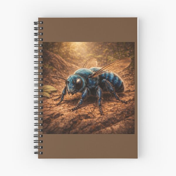 Item preview, Blue Orchard Bee – Golden Earth Pollinator Art designed and sold by GeoWild Designs.