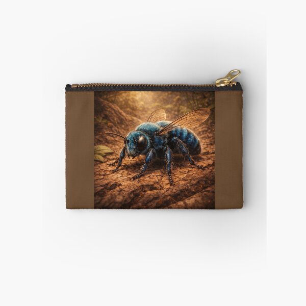 Item preview, Blue Orchard Bee – Golden Earth Pollinator Art designed and sold by GeoWild Designs.