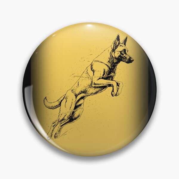 Item preview, Belgian Malinois Golden Jumping Portrait designed and sold by RPrintPulse.