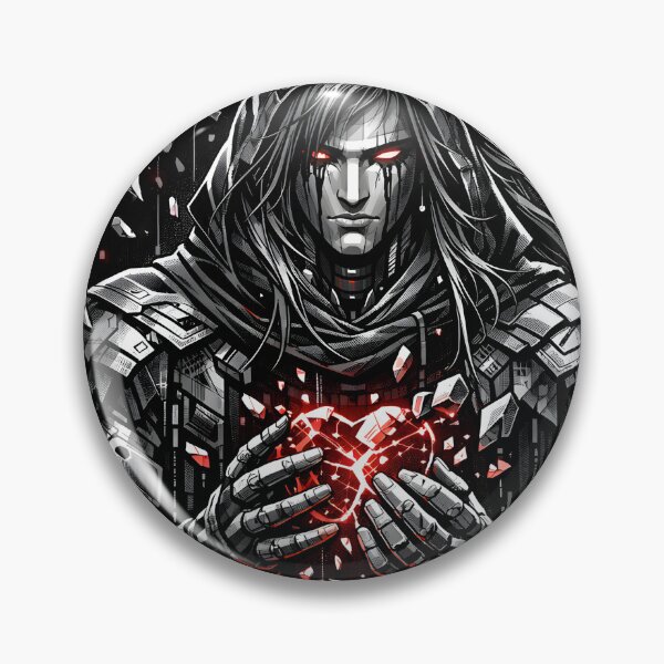 Item preview, Vaelorin God of Heartbreak Cyberpunk Aesthetic - Eternal Sorrow Dystopian Art - Dark Techwear Broken Heart Graphic for Streetwear, Hoodies & Stickers - Emo Gothic Sci-Fi Heartache Warrior Design designed and sold by Vivaan Studio.