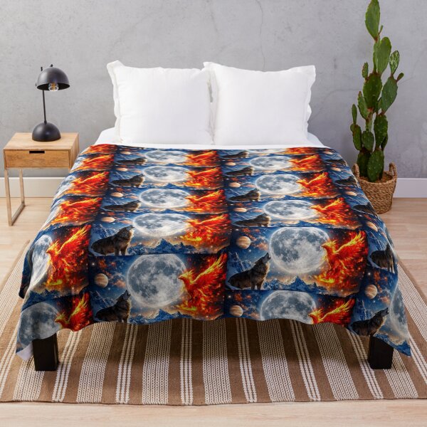 Item preview, Wolf Moon Phoenix Takes Flight – Power, Rebirth & Wild Spirit designed and sold by Earth Nature Creations.