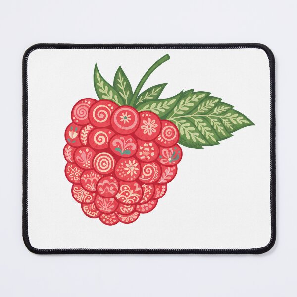 Item preview, Stylised Raspberry with Folk Motifs – Scandinavian Folk Art by heidiannemorris © designed and sold by FOLK ART FUSION by heidiannemorris.
