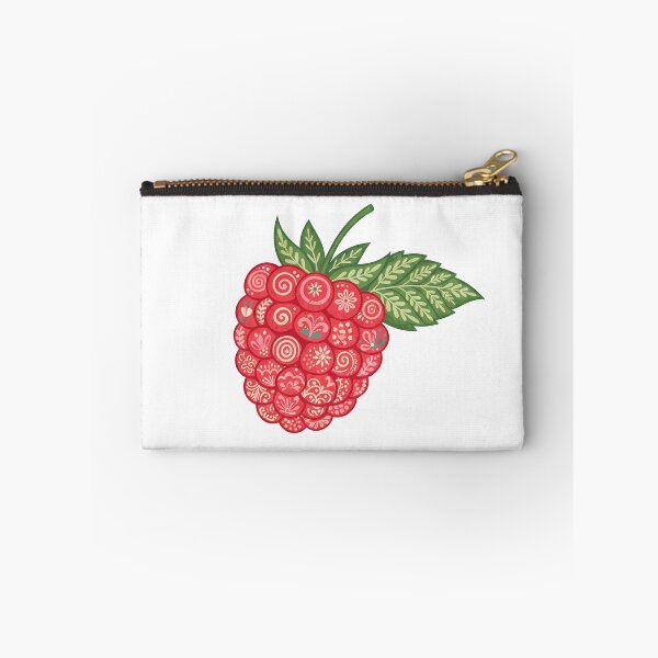 Item preview, Stylised Raspberry with Folk Motifs – Scandinavian Folk Art by heidiannemorris © designed and sold by FOLK ART FUSION by heidiannemorris.