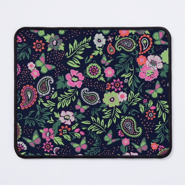 Item preview, Midnight Paisley Garden Butterfly Floral Pattern designed and sold by WAMTEES.