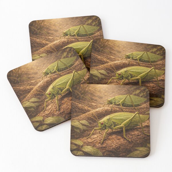 Item preview, Katydids – Leaf Mimic Forest Insect Art designed and sold by GeoWild Designs.