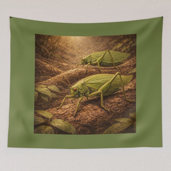 Item preview, Katydids – Leaf Mimic Forest Insect Art designed and sold by GeoWild Designs.