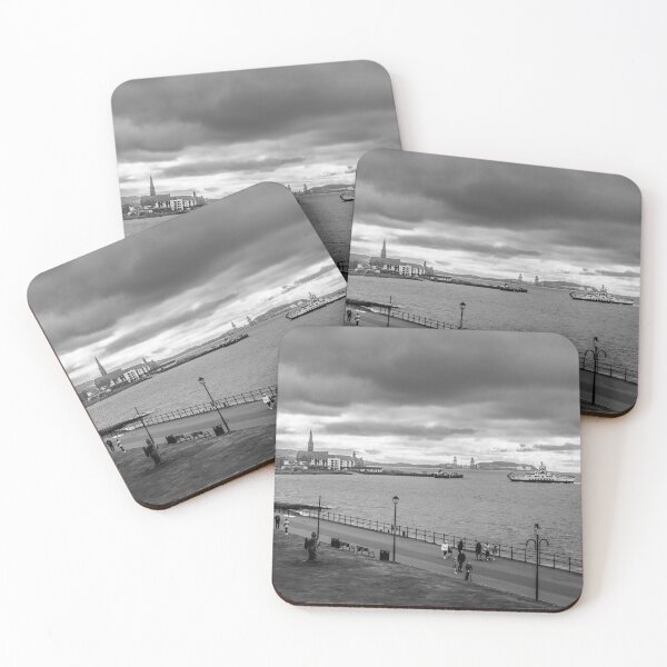 Item preview, Largs Seaside Promenade in black and white designed and sold by RJW Images.