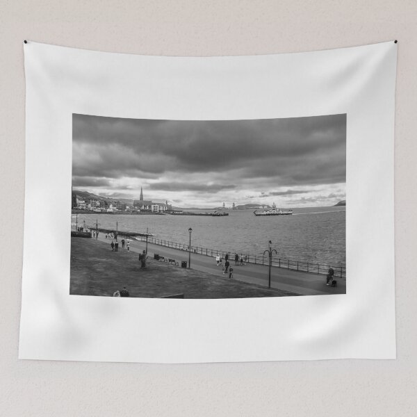 Item preview, Largs Seaside Promenade in black and white designed and sold by RJW Images.