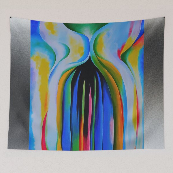 Item preview, Georgia O'keeffe Gray Line With Black, Blue, And Yellow designed and sold by st1art.
