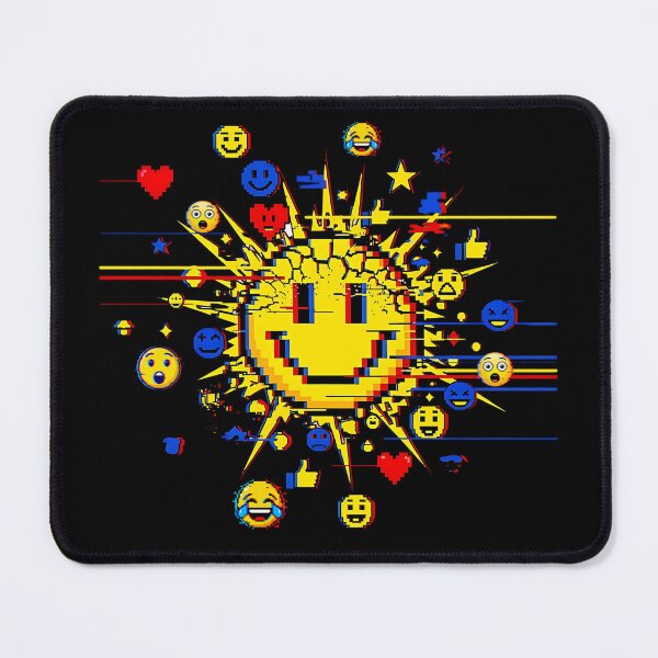 Item preview, Glitched Emoji Explosion – Social Media Overload Sun designed and sold by DesignedByMarty.