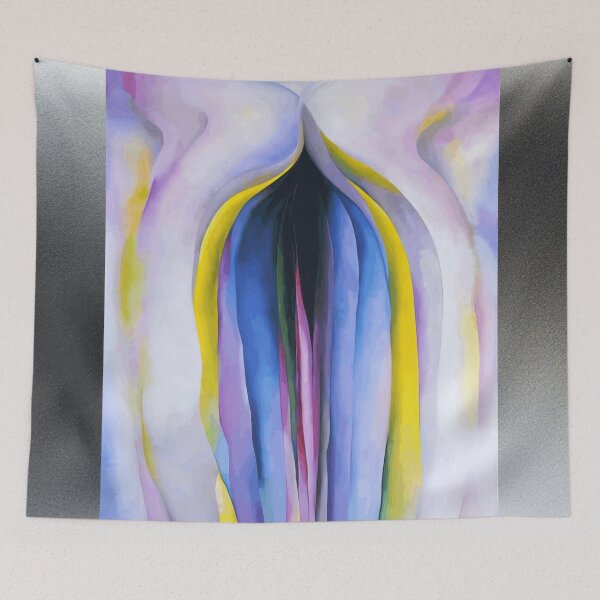 Item preview, Georgia O'keeffe Grey Line With Black, Blue And Yellow designed and sold by st1art.