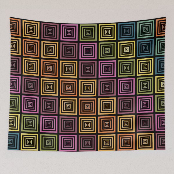 Item preview, Retro Concentric Square Tunnel Pattern – 70s Geometric Pop Art designed and sold by DeeLulu.
