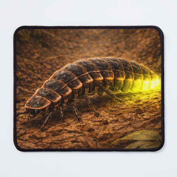 Item preview, Glowworm Larva – Golden Bioluminescent Insect Art designed and sold by GeoWild Designs.
