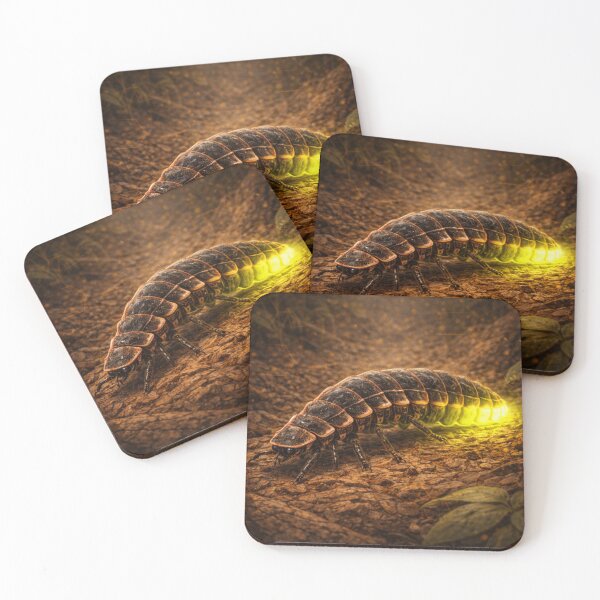Item preview, Glowworm Larva – Golden Bioluminescent Insect Art designed and sold by GeoWild Designs.