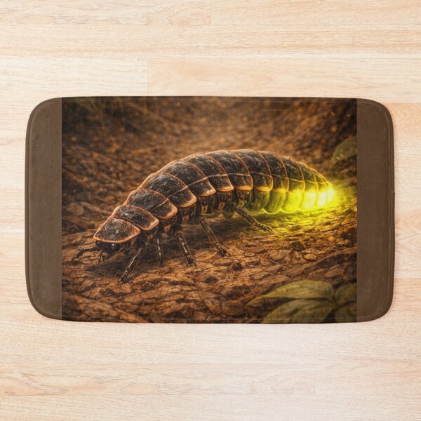 Item preview, Glowworm Larva – Golden Bioluminescent Insect Art designed and sold by GeoWild Designs.