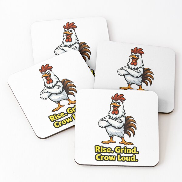 Item preview, Motivational Rooster Illustration – Rise Grind Crow Loud Artwork designed and sold by anamul43.